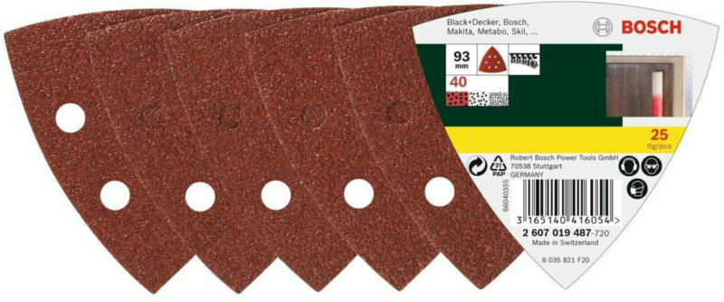Deltaschleifblatt, Korund, K40, 9,3cm, 25 Stück K40
