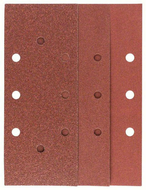 Schleifblatt 93x230 mm, 3xG60/ 4xG120/ 3xG180, gespannt, 10 Stück