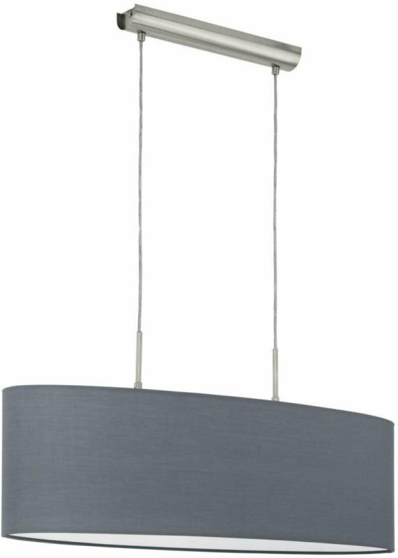 Hängeleuchte, „Pasteri“, nickel/grau, 75 cm