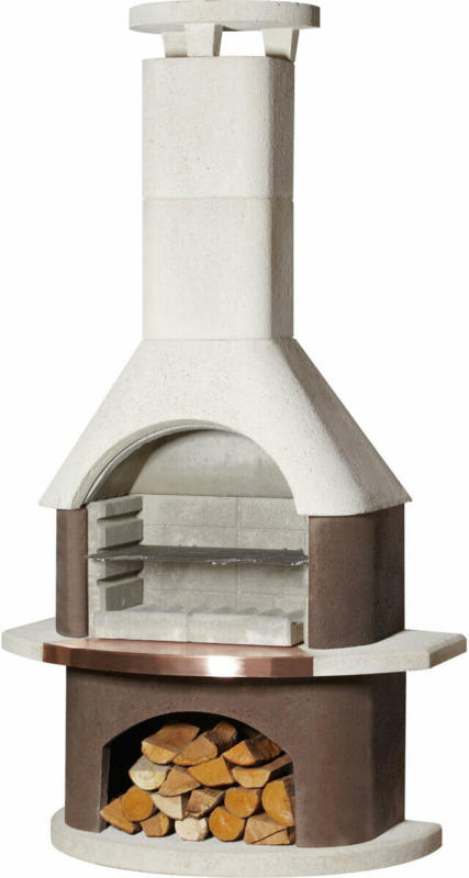 Gartengrillkamin „San Remo“, weiß-braun weiß-braun
