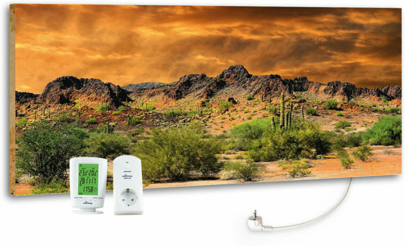 Design-Heizkörper „Adventure Rocks“, mit Thermostat, 40x100 cm