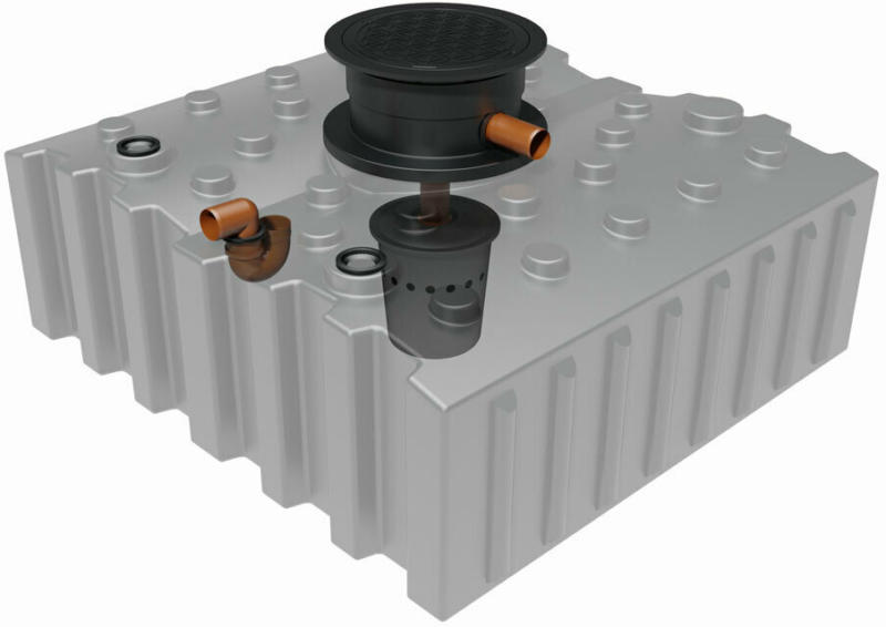 Regenwasser-Flachtank, mit Biovitor, 4.000 L 4000 L