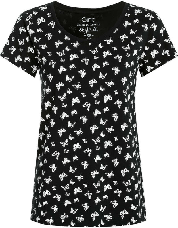 Damen T-Shirt mit Schmetterlingen allover (Nur online)