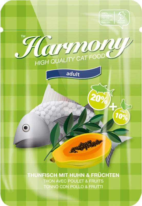 Harmony Cat Thon avec poulet & fruits 80g
