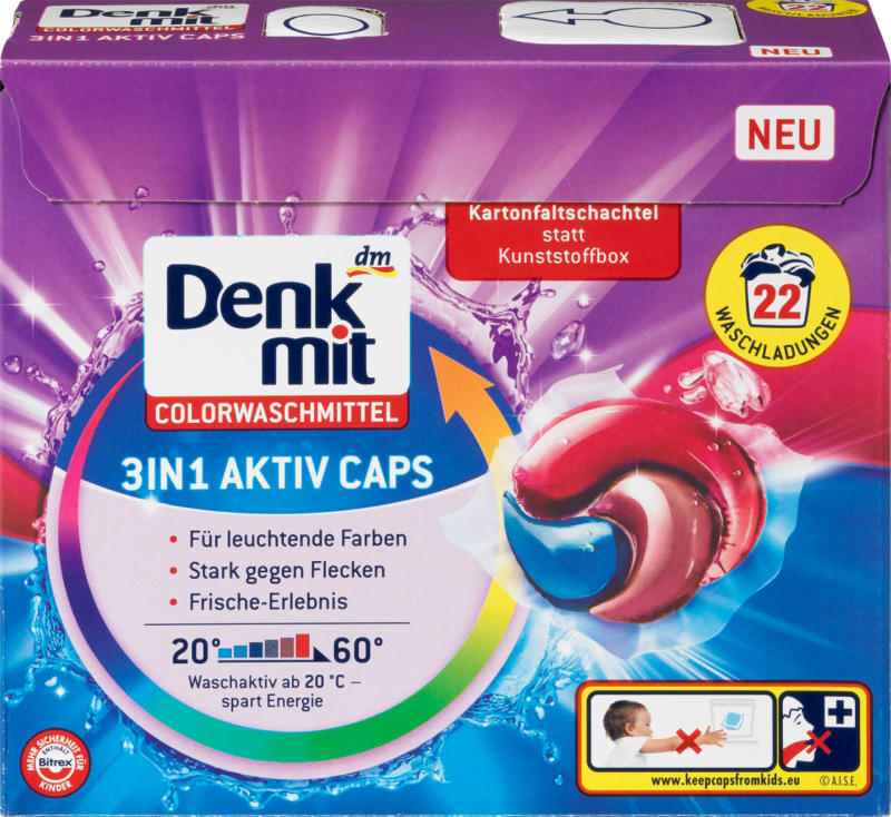 Denkmit Colorwaschmittel 3in1 Aktiv Caps