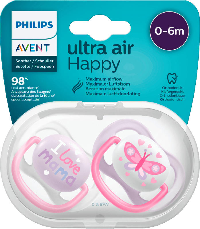 Philips AVENT Schnuller ultra air Silikon, 0-6 Monate