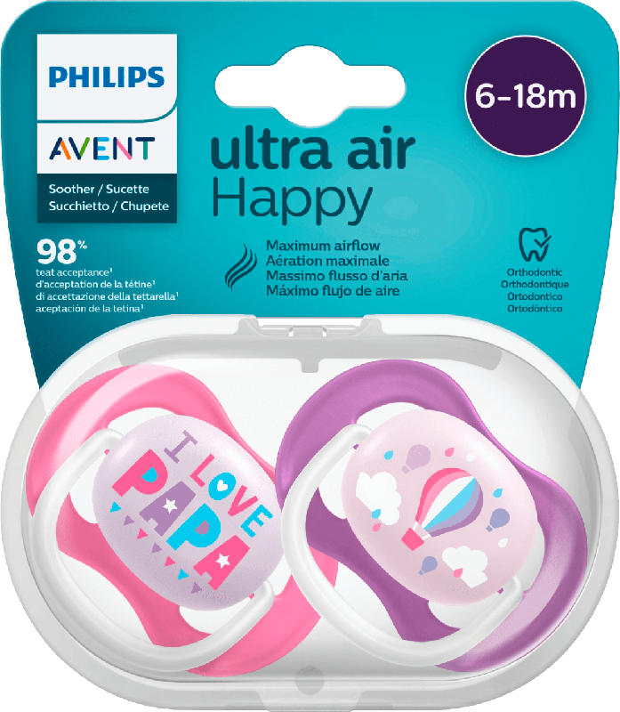 Philips AVENT Schnuller ultra air Silikon, 6-18 Monate