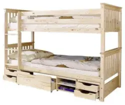 Etagenbett 'Sammy', aus Kiefer, naturfarben