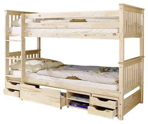 Etagenbett 'Sammy', aus Kiefer, naturfarben