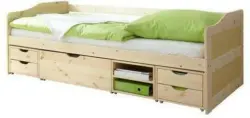 Stauraumbett 'Marlies', aus Kiefer, kieferfarbe