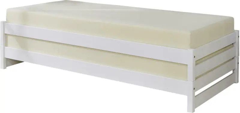 Stapelbett 'Nadine', aus Kiefer, weiß