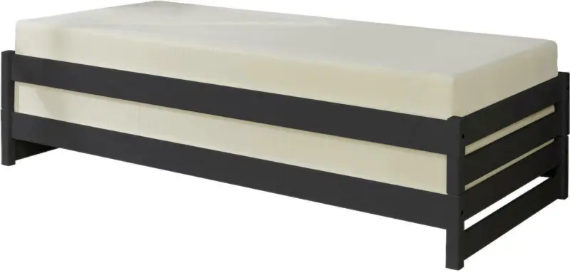 Stapelbett 'Nadine', aus Kiefer, anthrazit