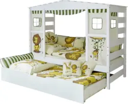 Hausbett 'Lio',aus Kiefer, weiß