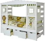 mömax Hausbett 'Lio', aus Kiefer, weiß