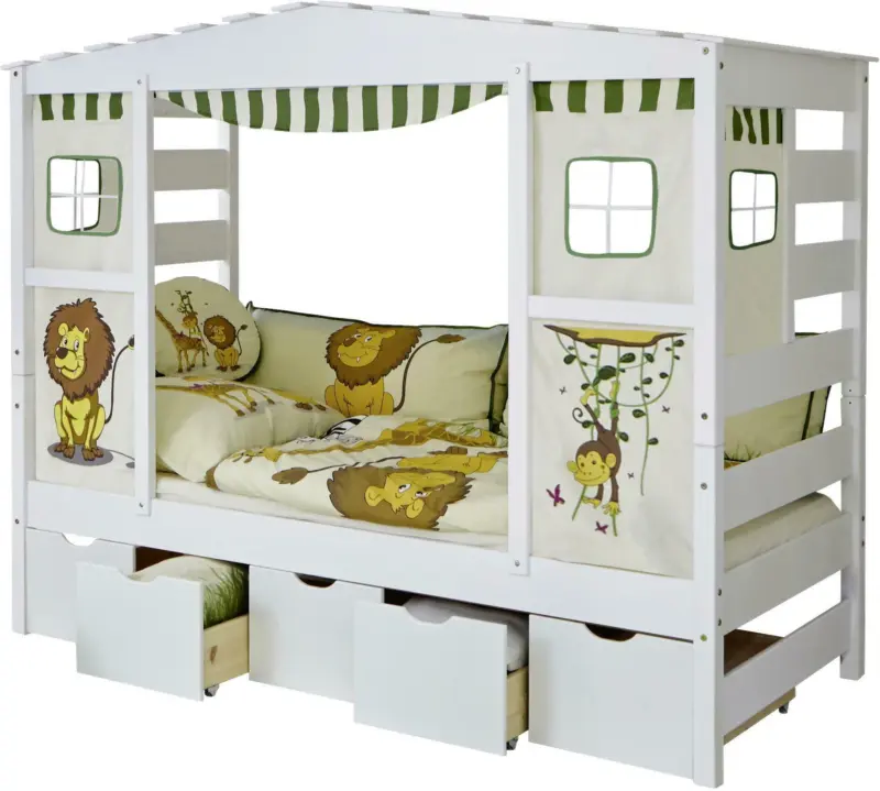 Hausbett 'Lio', aus Kiefer, weiß