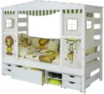 mömax Hausbett 'Lio', aus Kiefer, weiß