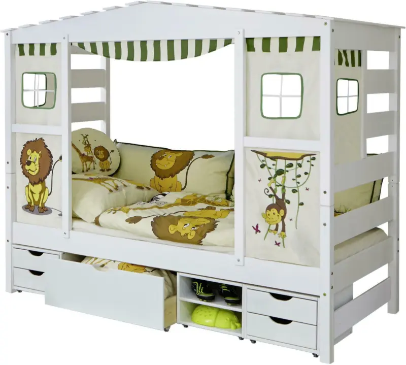 Hausbett 'Lio', aus Kiefer, weiß