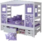 mömax Hausbett 'Lio', aus Kiefer, flieder