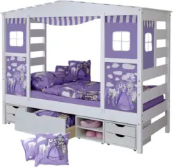 Hausbett 'Lio', aus Kiefer, flieder