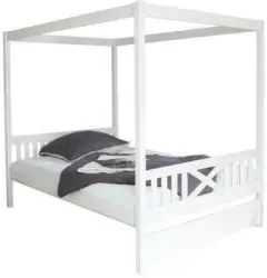 Himmelbett 'Lino', aus Kiefer, weiß