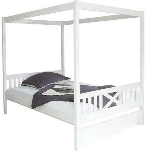 Himmelbett 'Lino', aus Kiefer, weiß