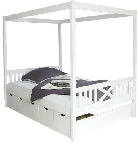 Himmelbett 'Lino', aus Kiefer, weiß