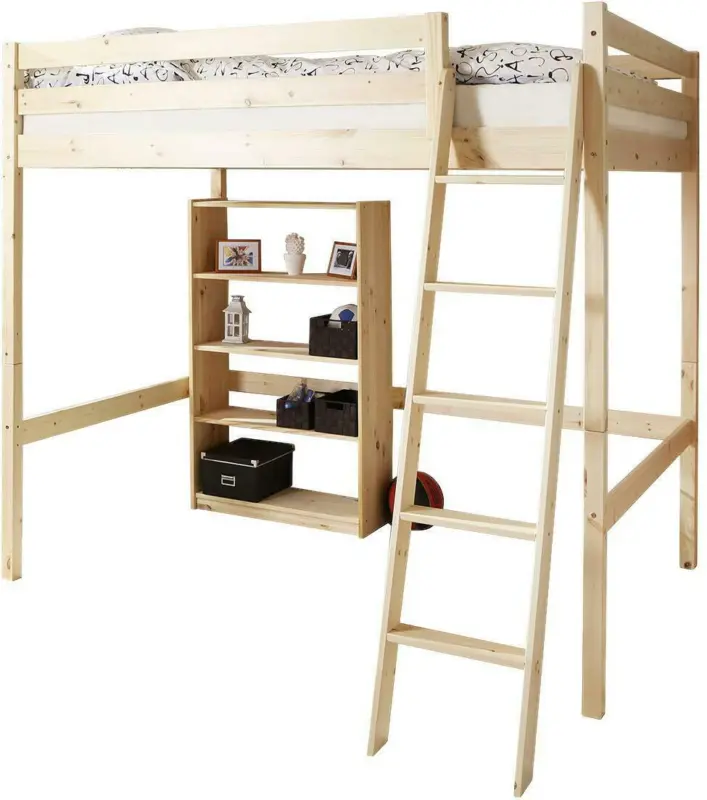 Hochbett 'Matthias', aus Kiefer, kieferfarben