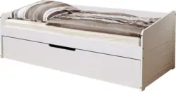 Ausziehbett 'Micki', aus Kiefer, weiß