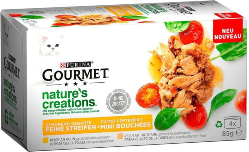 Gourmet Katzenfutter Nature's Creation Fleisch 12x4x85g