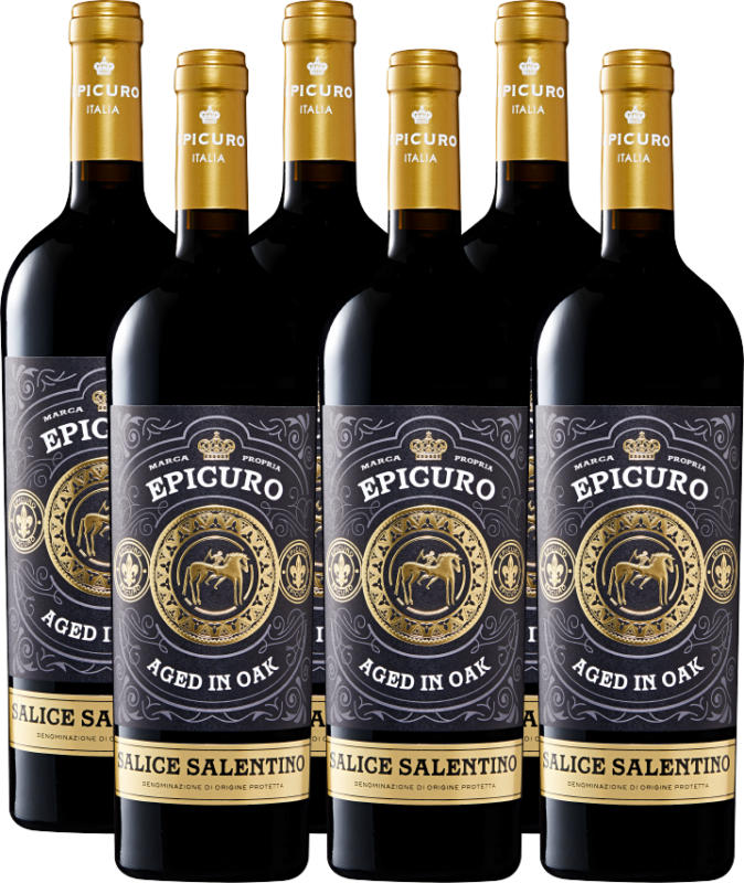Epicuro Salice Salentino DOP Aged in Oak, 2019/2020, Apulien, Italien, 6 x 75 cl