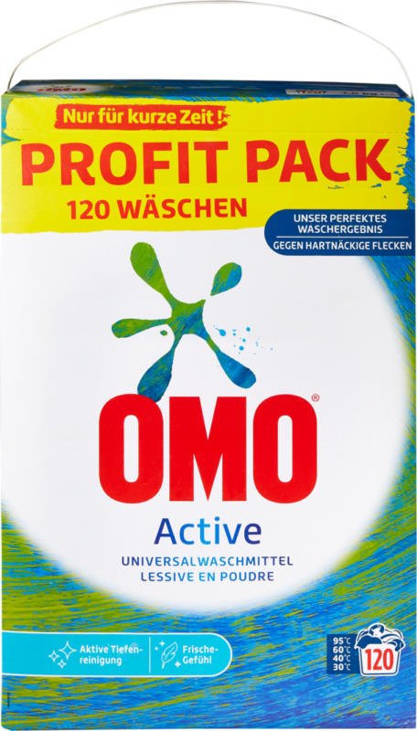 Omo Waschpulver Active , 120 Waschgänge, 7,8 kg