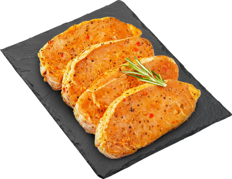 Steak de porc BBQ Denner, Filet, mariné, Suisse, 4 x env. 150 g, les 100 g