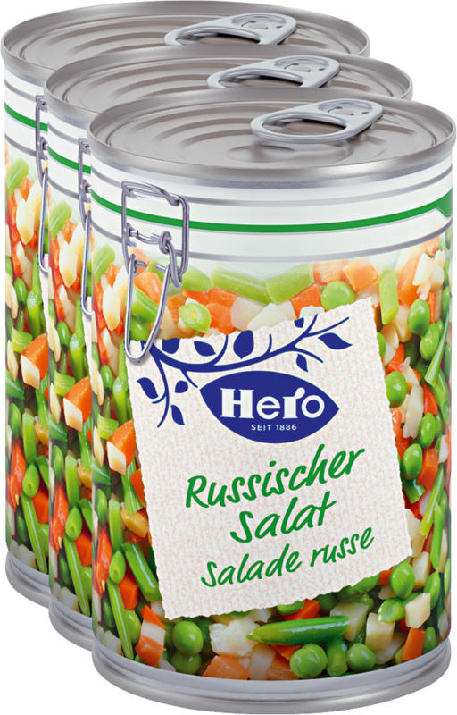Hero Russischer Salat , 3 x 260 g