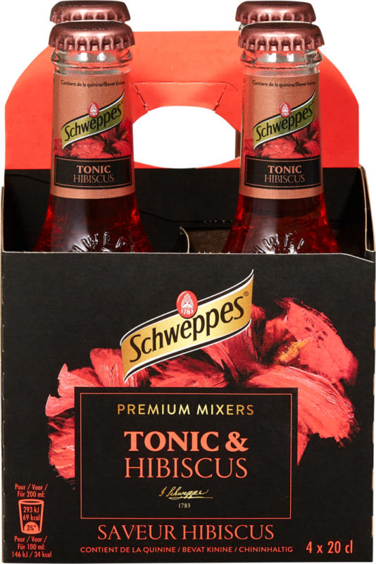 Schweppes Tonic Hibiscus , 4 x 20 cl