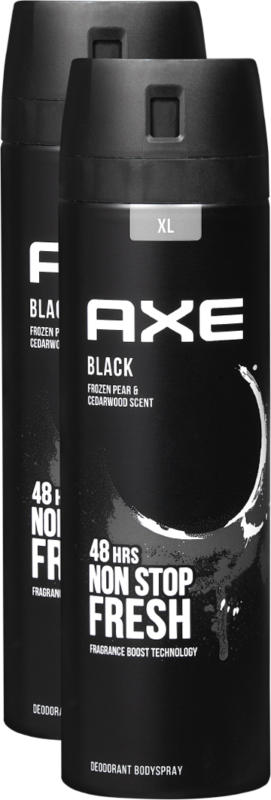 Axe Deo Bodyspray Black , 2 x 200 ml