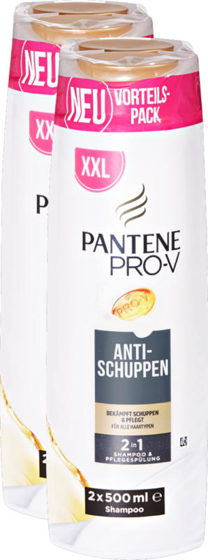 Shampoing Pantene Pro-V Antipelliculaire 2en1, 2 x 500 ml
