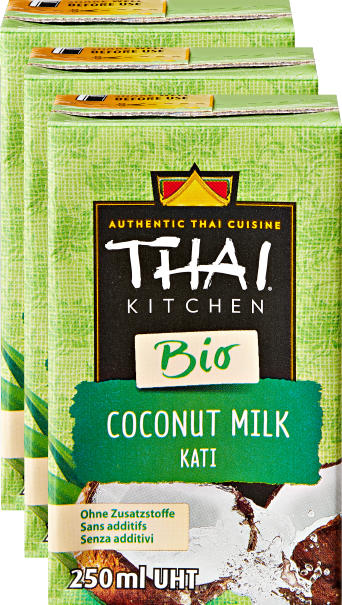 Lait de noix de coco bio Thai Kitchen, 3 x 250 ml