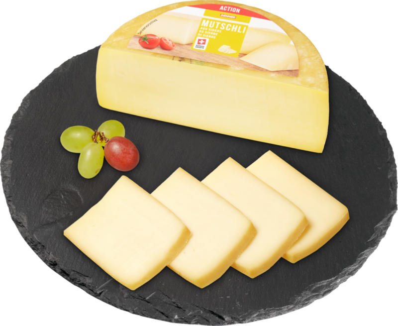 Formaggio Mutschli Denner, a pasta semidura, di Sierre, ca. 350 g, per 100 g