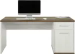 mömax Schreibtisch in Weiß/Dunkelbraun