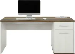 Schreibtisch in Weiß/Dunkelbraun