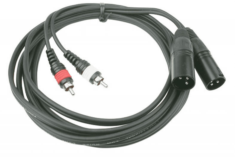 CL-26/3 2x 4mm 2x Male XLR / 2x Male RCA Line Kabel - 3m