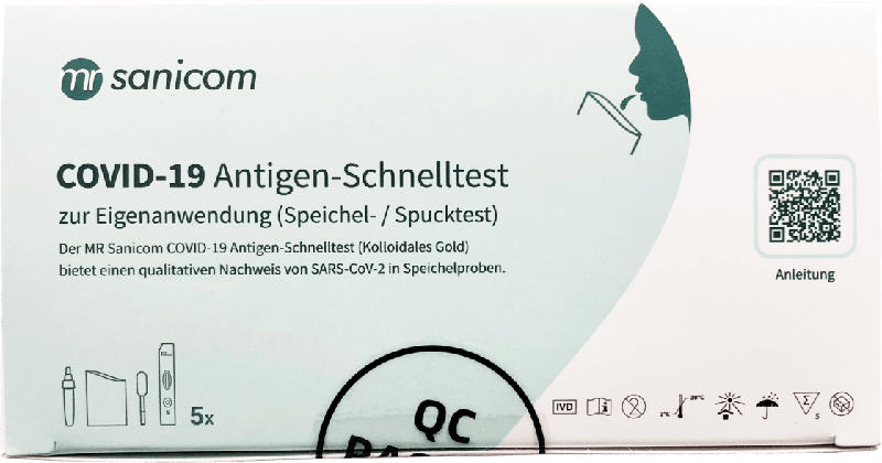 MR Sanicom Corona Schnelltest Selbsttest (Speichel- / Spucktest)