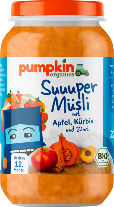 pumpkin organics Müsli mit Apfel und Kürbis