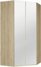 mömax Eckkleiderschrank in Eichefarben mit Spiegel