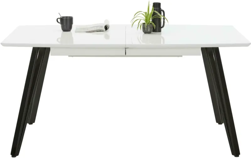 Ausziehtisch in Schwarz/Weiß
