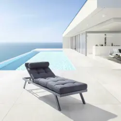 Gartenliege 'Avola' inkl. Auflage, dunkelgrau