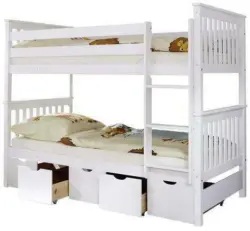 Etagenbett 'Sammy', aus Kiefer, weiß