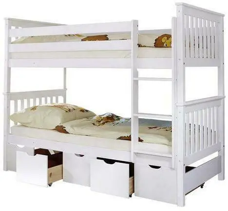 Etagenbett 'Sammy', aus Kiefer, weiß