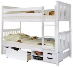 Etagenbett 'Sammy', aus Kiefer, weiß