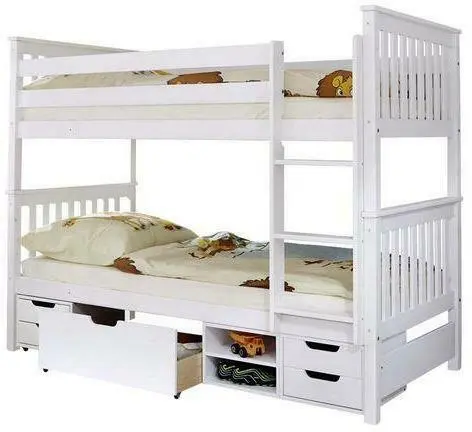 Etagenbett 'Sammy', aus Kiefer, weiß